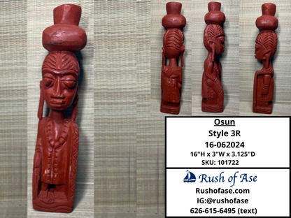 Orisa Statues | Osun Wood Statue - Style 3R [FREE SHIPPING USA]
