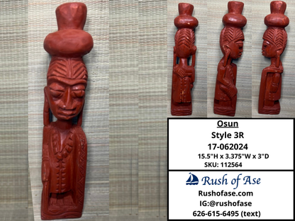Orisa Statues | Osun Wood Statue - Style 3R [FREE SHIPPING USA]