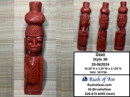 Orisa Statues | Osun Wood Statue - Style 3R [FREE SHIPPING USA]