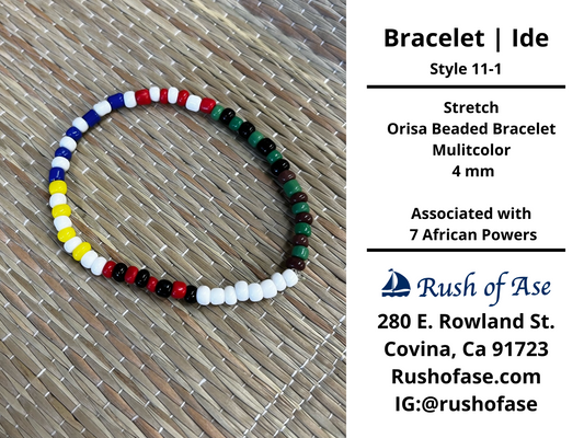 Bracelets | Ide | Stretch Orisa Beaded Bracelet – Multicolor – 4mm |  7 African Powers Bracelet - Style 11-1