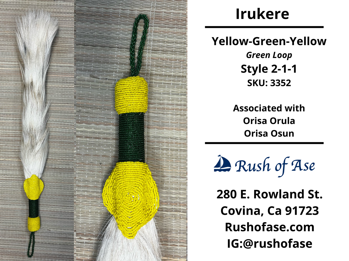 Irukere Big | Horsetail-fly-whisk | cow tail -fly-whisk  | Sheep Wool fly-whisk  [FREE SHIPPING USA]
