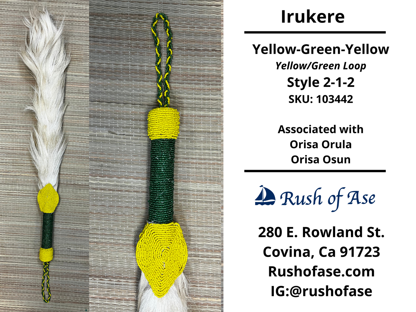 Irukere Big | Horsetail-fly-whisk | cow tail -fly-whisk  | Sheep Wool fly-whisk  [FREE SHIPPING USA]
