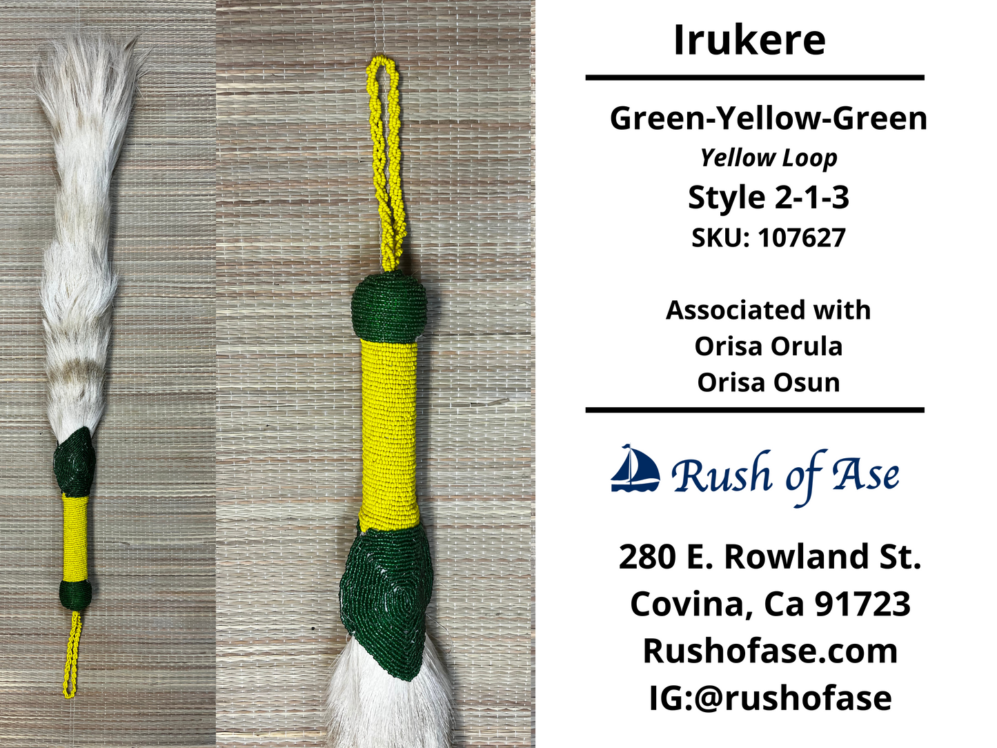 Irukere Big | Horsetail-fly-whisk | cow tail -fly-whisk  | Sheep Wool fly-whisk  [FREE SHIPPING USA]