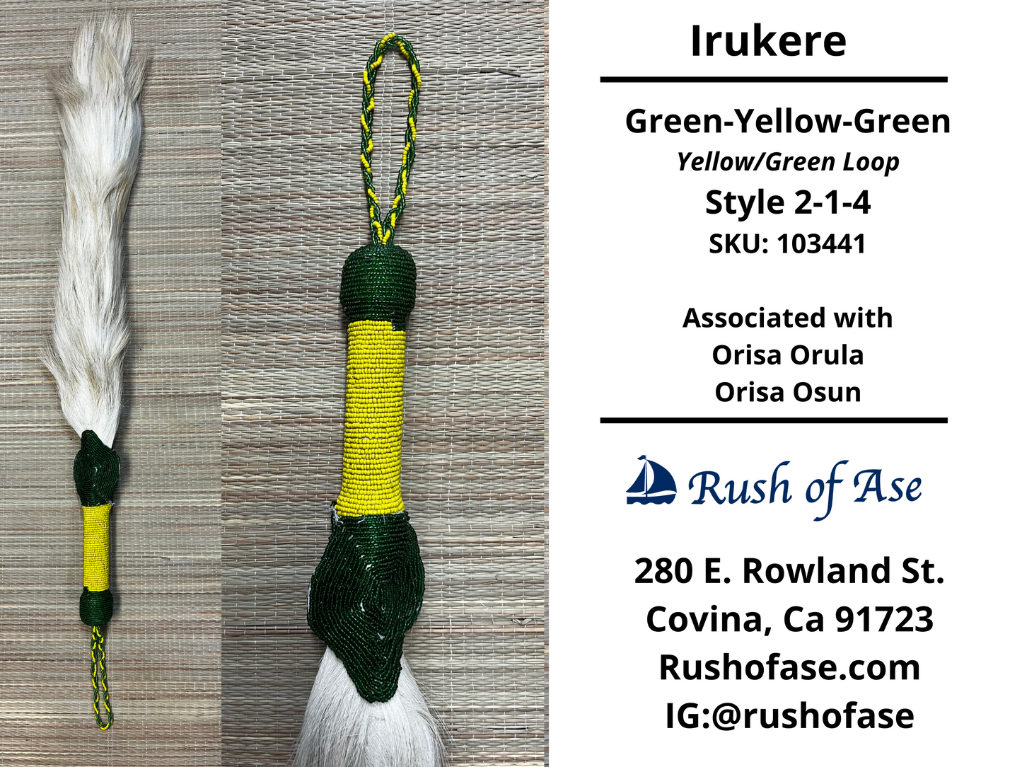 Irukere Big | Horsetail-fly-whisk | cow tail -fly-whisk  | Sheep Wool fly-whisk  [FREE SHIPPING USA]