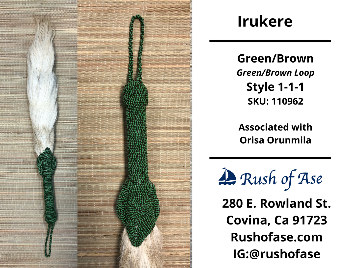 Irukere Big | Horsetail-fly-whisk | cow tail -fly-whisk  | Sheep Wool fly-whisk  [FREE SHIPPING USA]