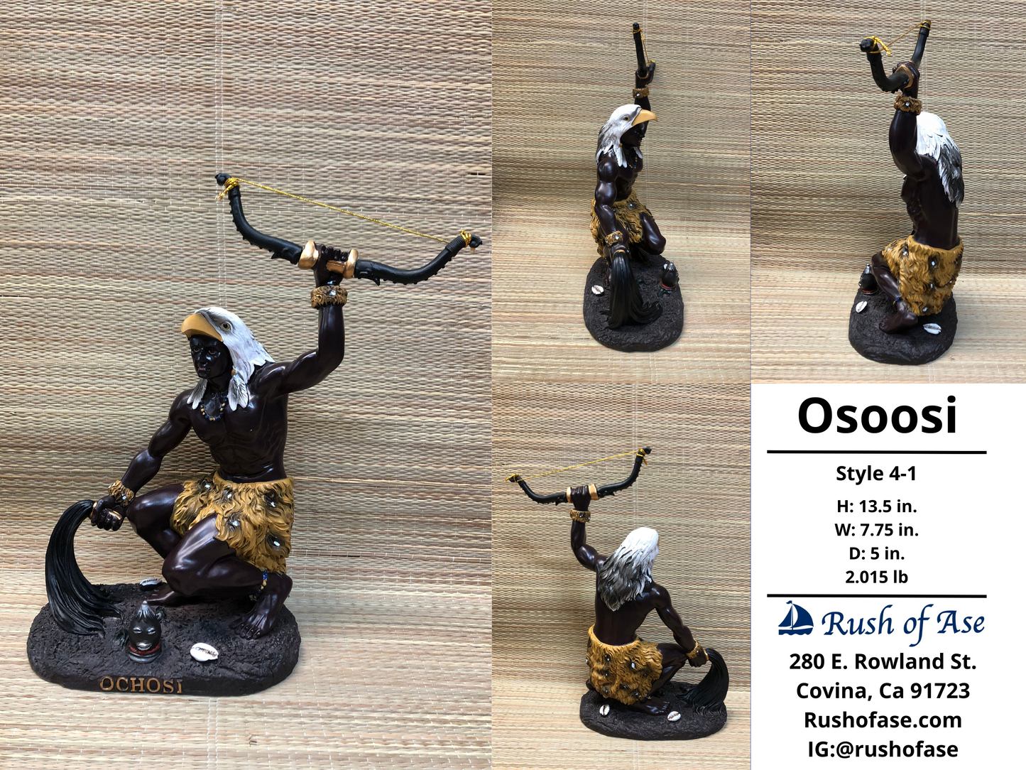 Orisa Statue | Osoosi Resin Statue - 13" | Style 4-1