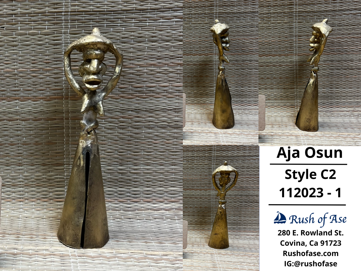 Bells | Brass Bells | Osun Brass Bell | Aja Osun [FREE SHIPPING USA]