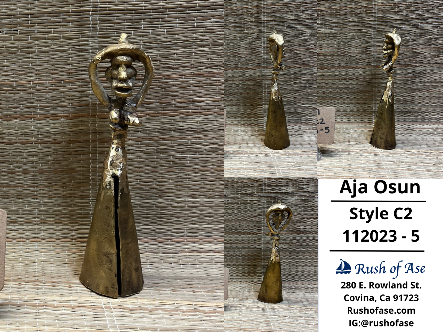 Bells | Brass Bells | Osun Brass Bell | Aja Osun [FREE SHIPPING USA]