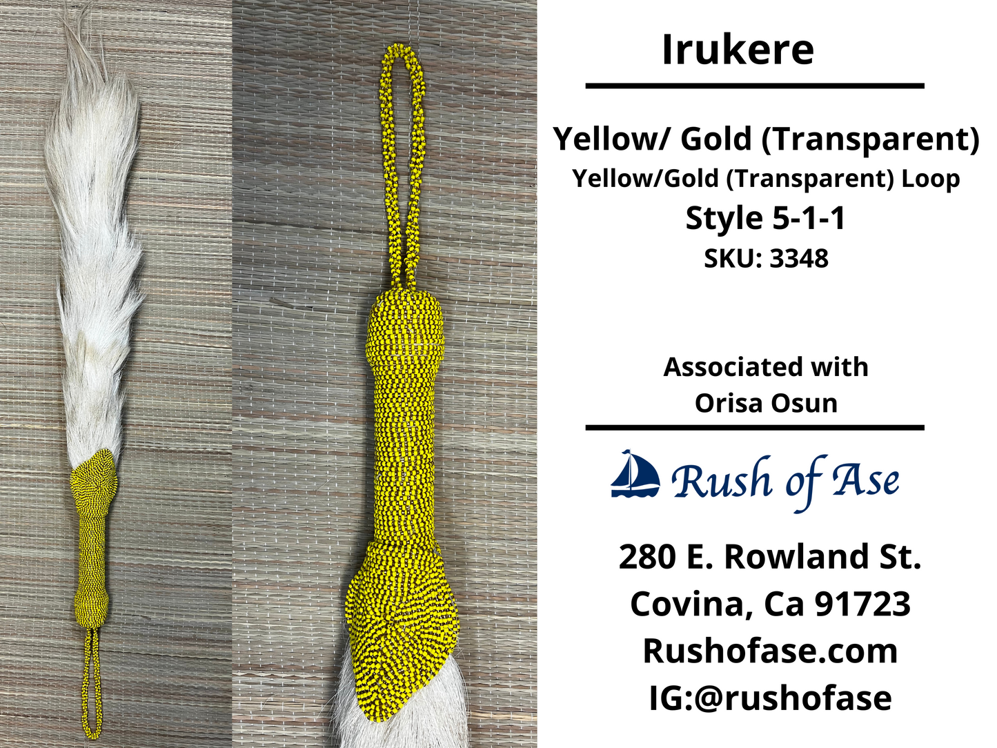 Irukere Big | Horsetail-fly-whisk | cow tail -fly-whisk  | Sheep Wool fly-whisk  [FREE SHIPPING USA]