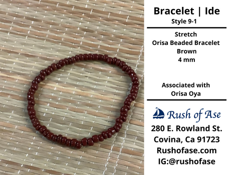 Bracelets | Ide | Stretch Orisa Beaded Bracelet – Brown – 4mm | Bracelets | Ide | Stretch Orisa Beaded Bracelet – Brown – 4mm |  Oya Bracelet - Style 9-1
