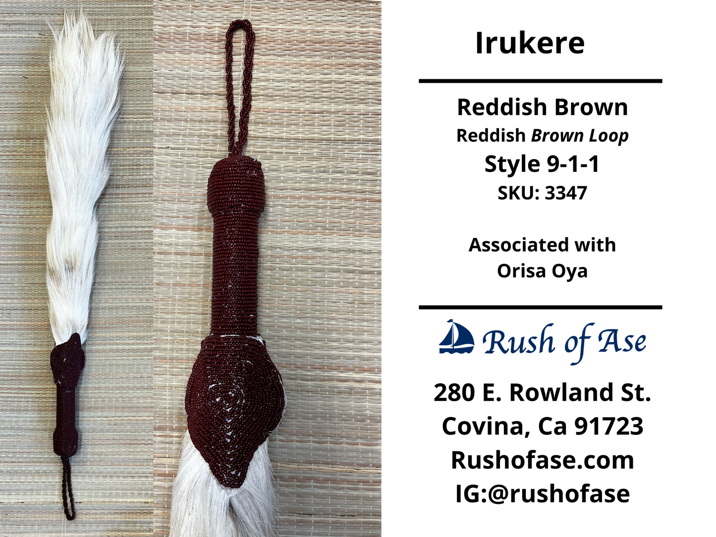 Irukere Big | Horsetail-fly-whisk | cow tail -fly-whisk  | Sheep Wool fly-whisk  [FREE SHIPPING USA]