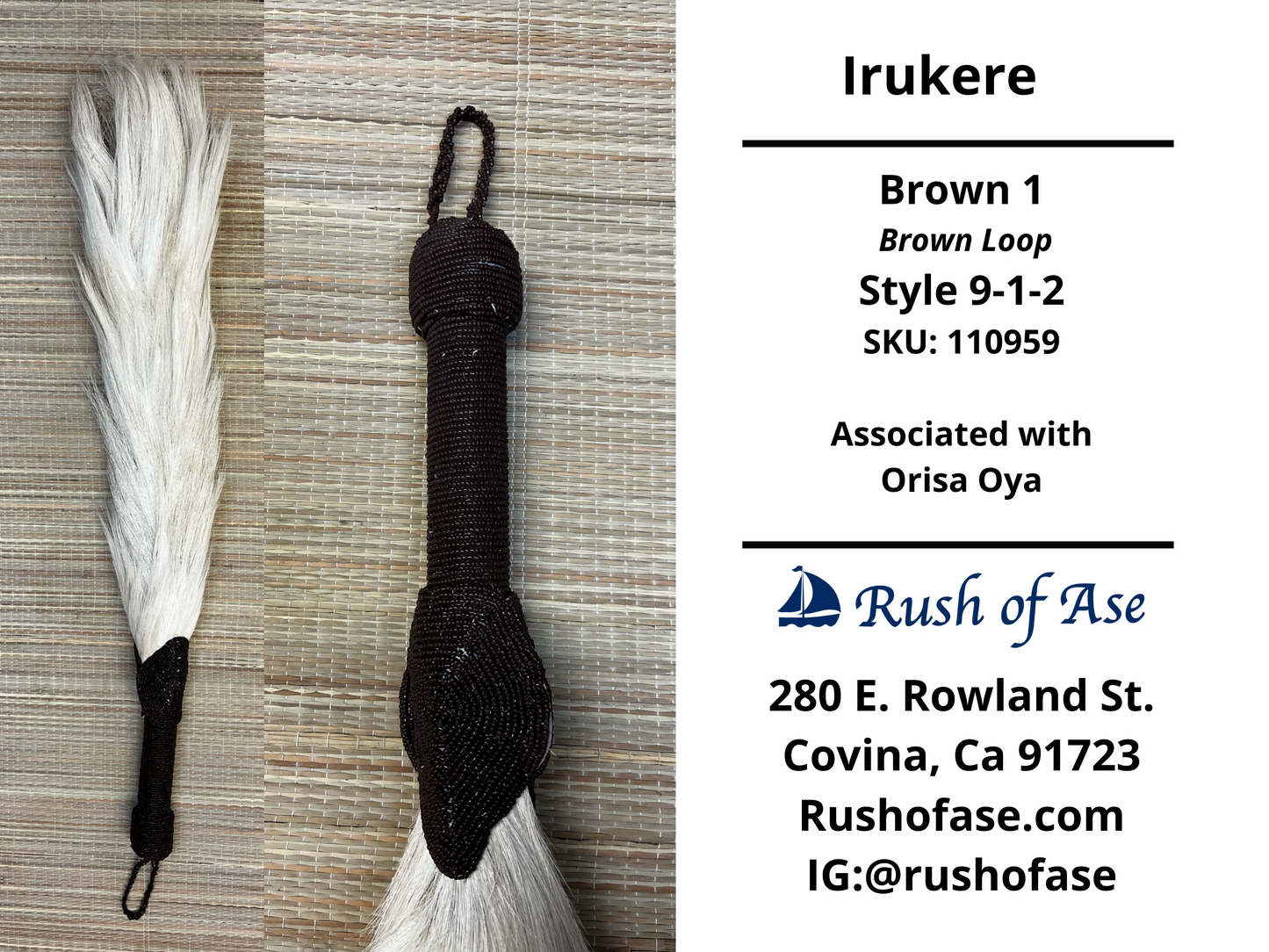 Irukere Big | Horsetail-fly-whisk | cow tail -fly-whisk  | Sheep Wool fly-whisk  [FREE SHIPPING USA]