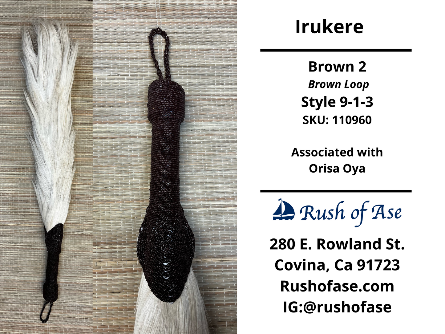 Irukere Big | Horsetail-fly-whisk | cow tail -fly-whisk  | Sheep Wool fly-whisk  [FREE SHIPPING USA]