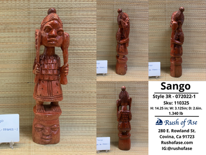 Orisa Statues | Sango Wood Statue - Style 3R [FREE SHIPPING USA]