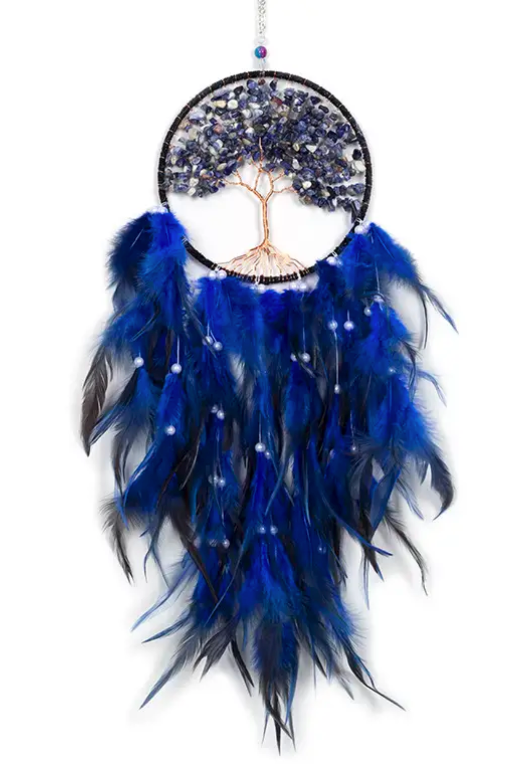 Dreamcatcher | Feather, Beads, and Stones Dreamcatcher