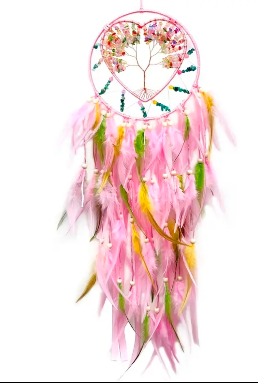 Dreamcatcher | Feather, Beads, and Stones Dreamcatcher