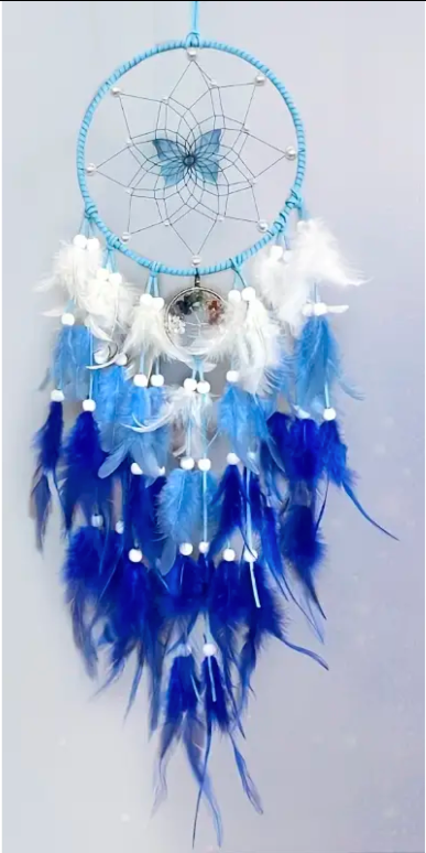 Dreamcatcher | Butterfly Dreamcatcher Feather, Beads, and Stones