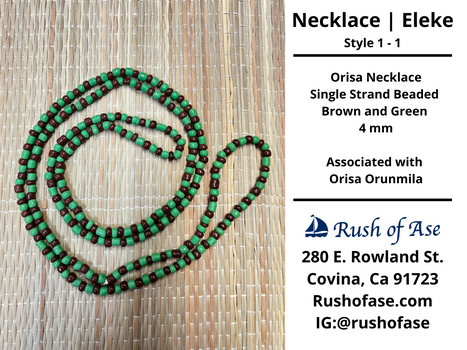 Necklaces | Eleke | Orisa Necklace - Single Strand Beaded Necklace - 4mm | Orunmila - Style 1-1