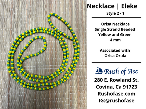 Necklaces | Eleke | Orisa Necklace - Single Strand Beaded Necklace - 4mm | Orula - Style 2-1