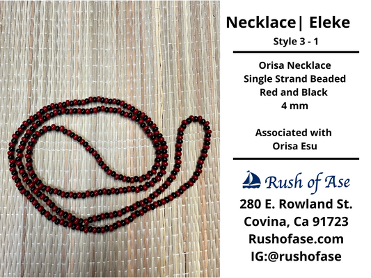 Necklaces | Eleke | Orisa Necklace - Single Strand Beaded Necklace - 4mm | Esu - Style 3-1