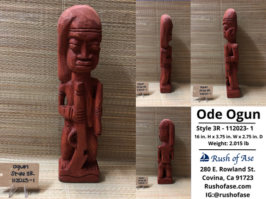 Orisa Statues | Ogun | Ode Ogun Wood Statue - Style 3R1