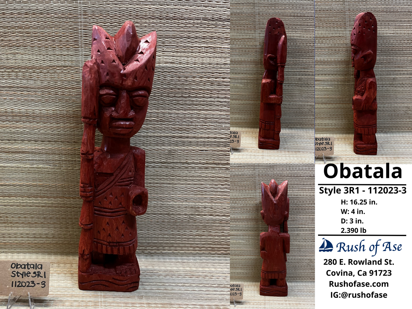 Orisa Statues | Obatala Wood Statue - Style 3R1