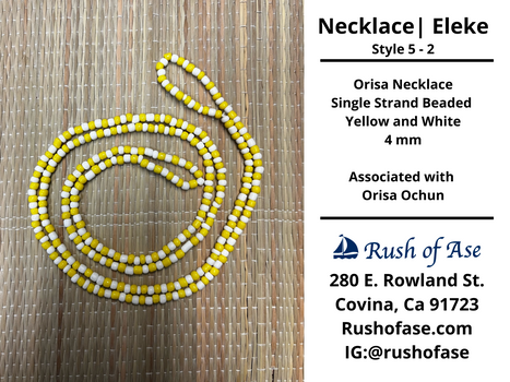 Necklaces | Eleke | Orisa Necklace - Single Strand Beaded Necklace - 4mm | Osun - Style 5-2