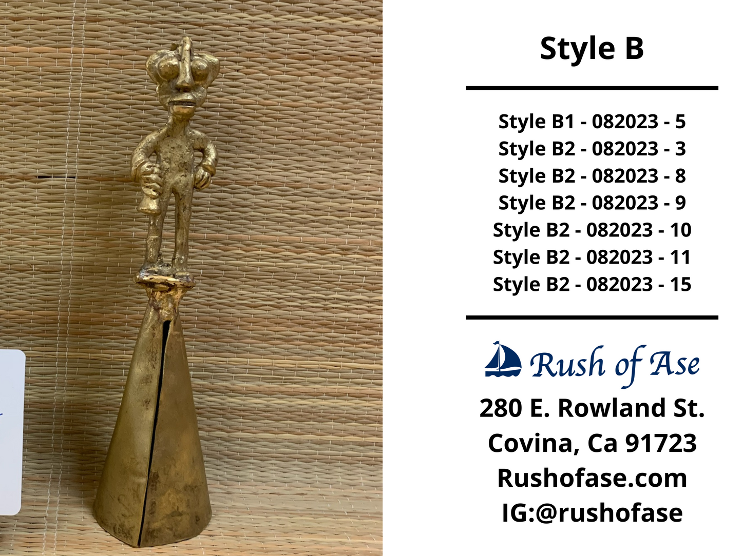 Bells | Brass Bells | Osun Brass Bell | Aja Osun [FREE SHIPPING USA]