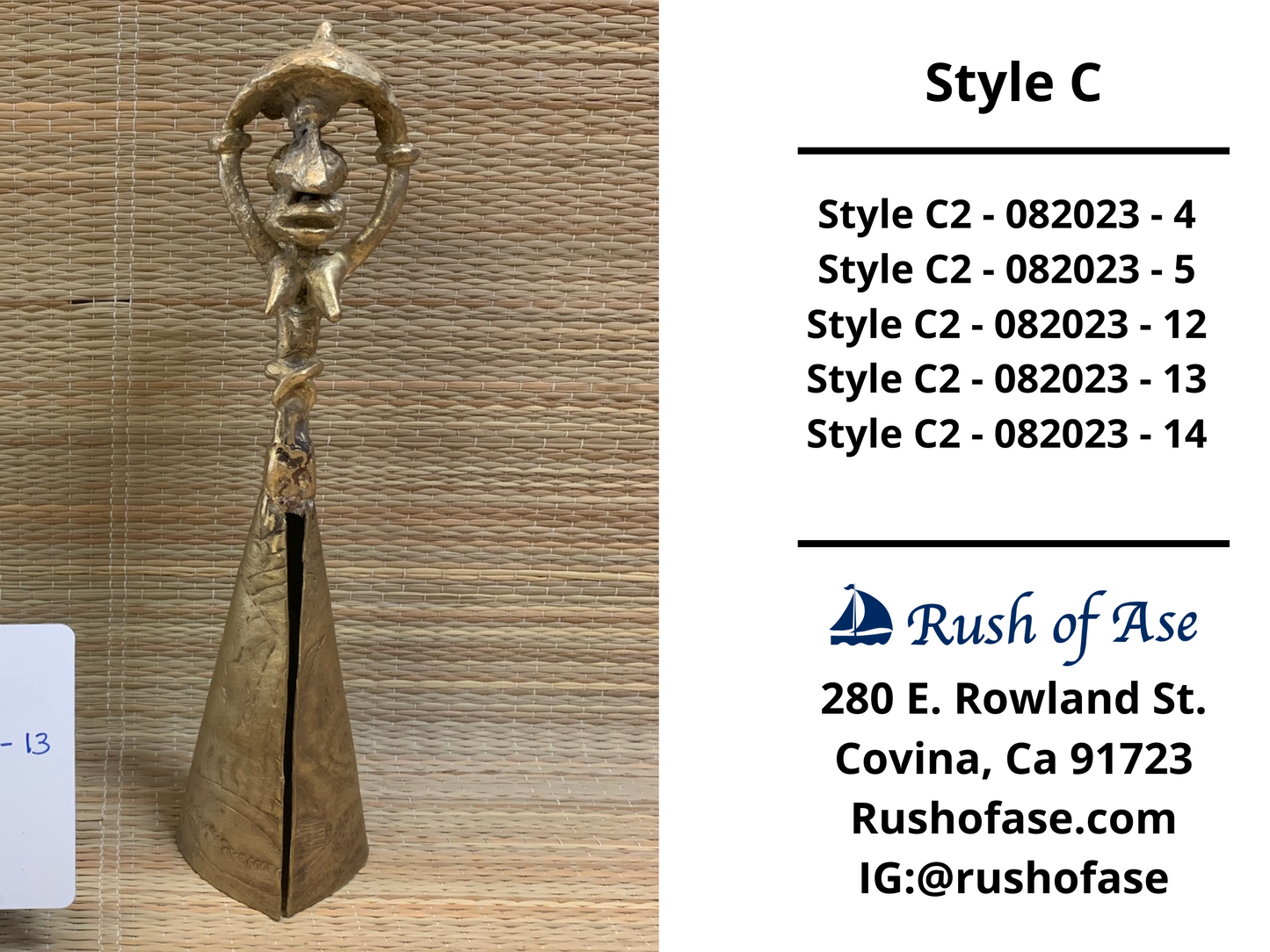 Bells | Brass Bells | Osun Brass Bell | Aja Osun [FREE SHIPPING USA]