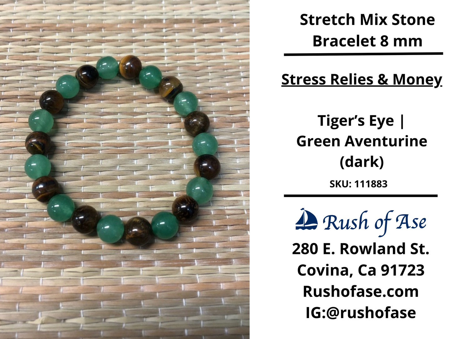 Stone Bracelet 8mm | Stretch Mix Stone Bracelet