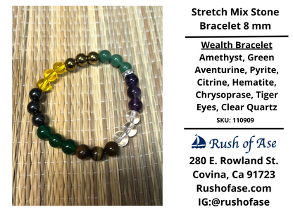 Stone Bracelet 8mm | Triple Protection Stone Bracelet
