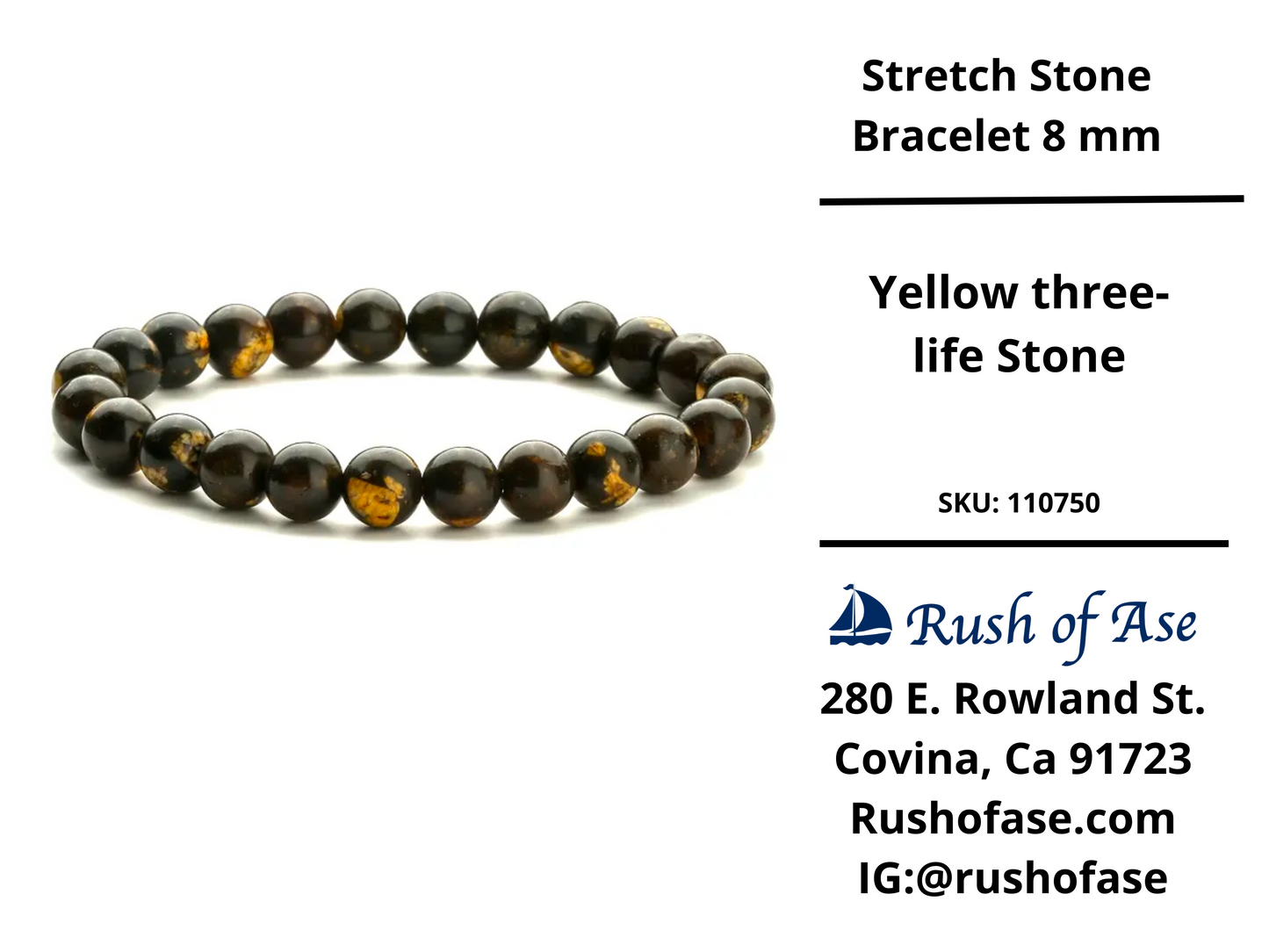 Stone Bracelet 8mm | Stretch Stone Bracelet