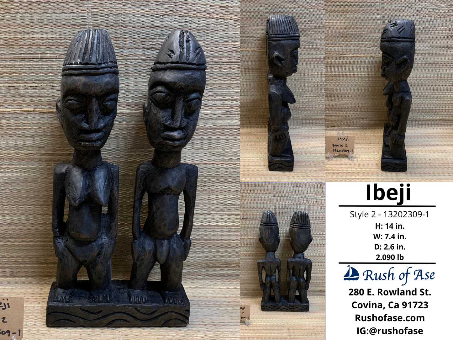 Orisa Statues | Ibeji Wood Statues - Style 2