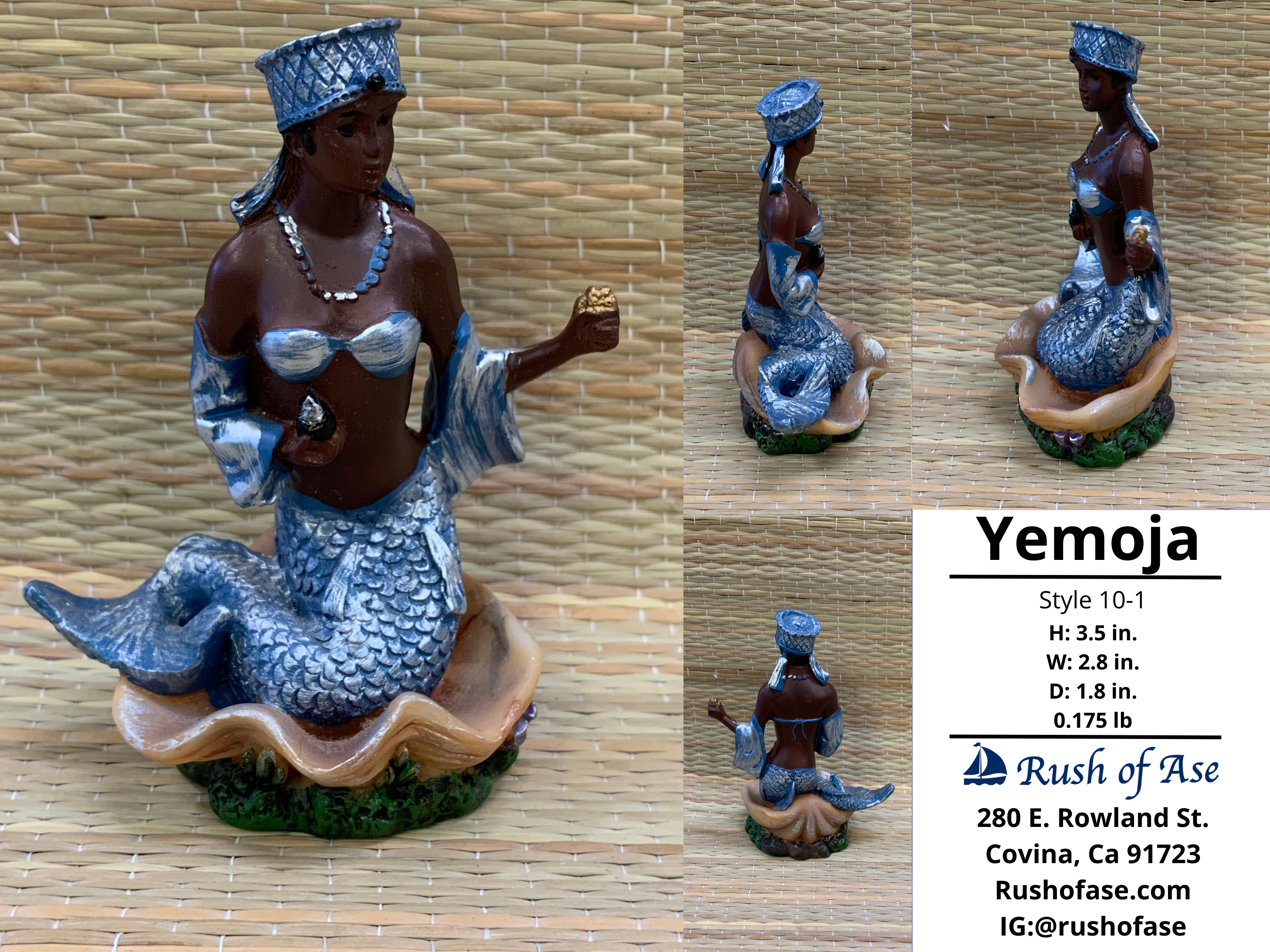 Orisa Statue | Yemoja Resin Statue - 3.5