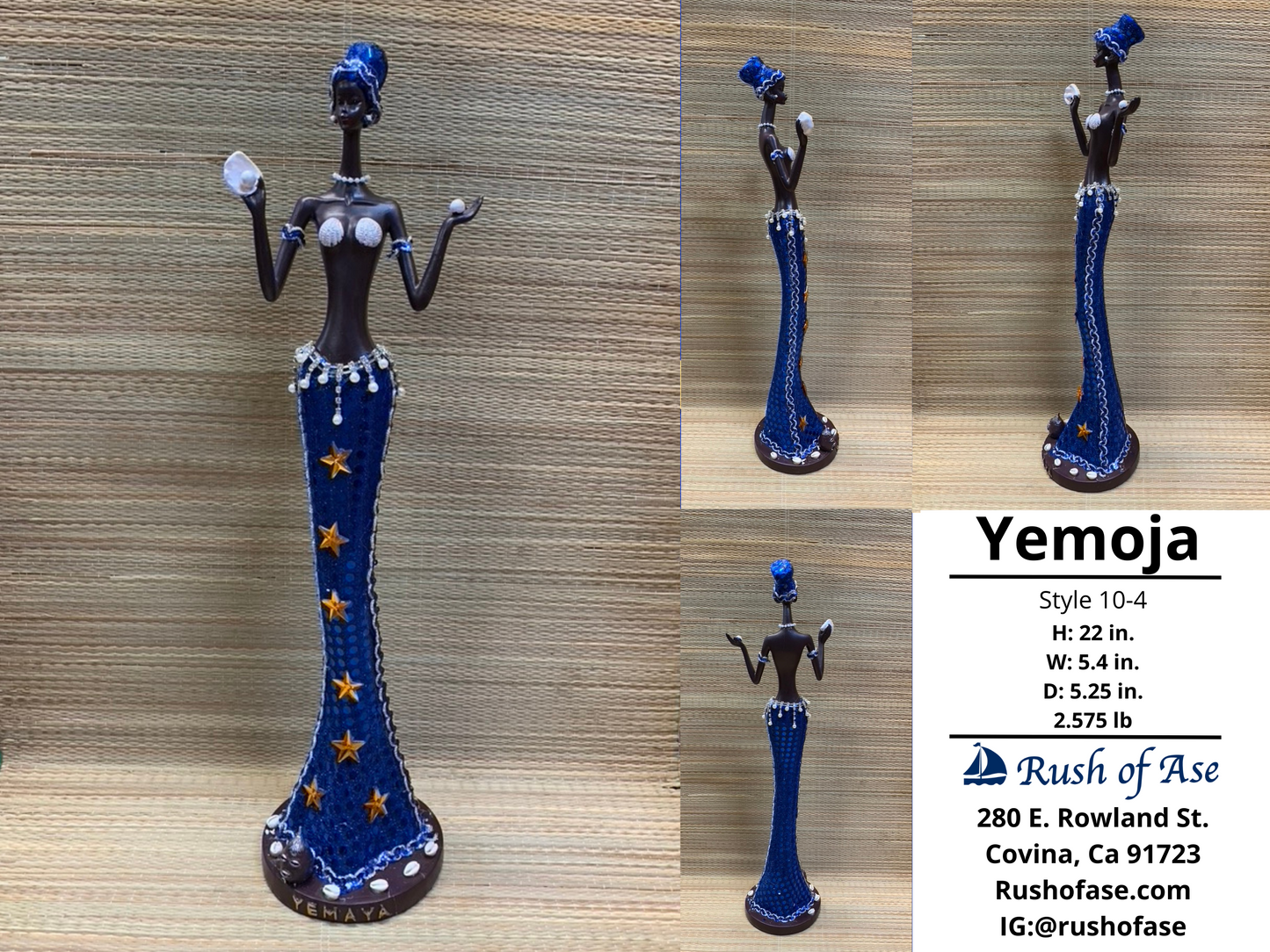 Orisa Statue | Yemoja Resin Statue - 22" | Style 10-4 [FREE SHIPPING USA]