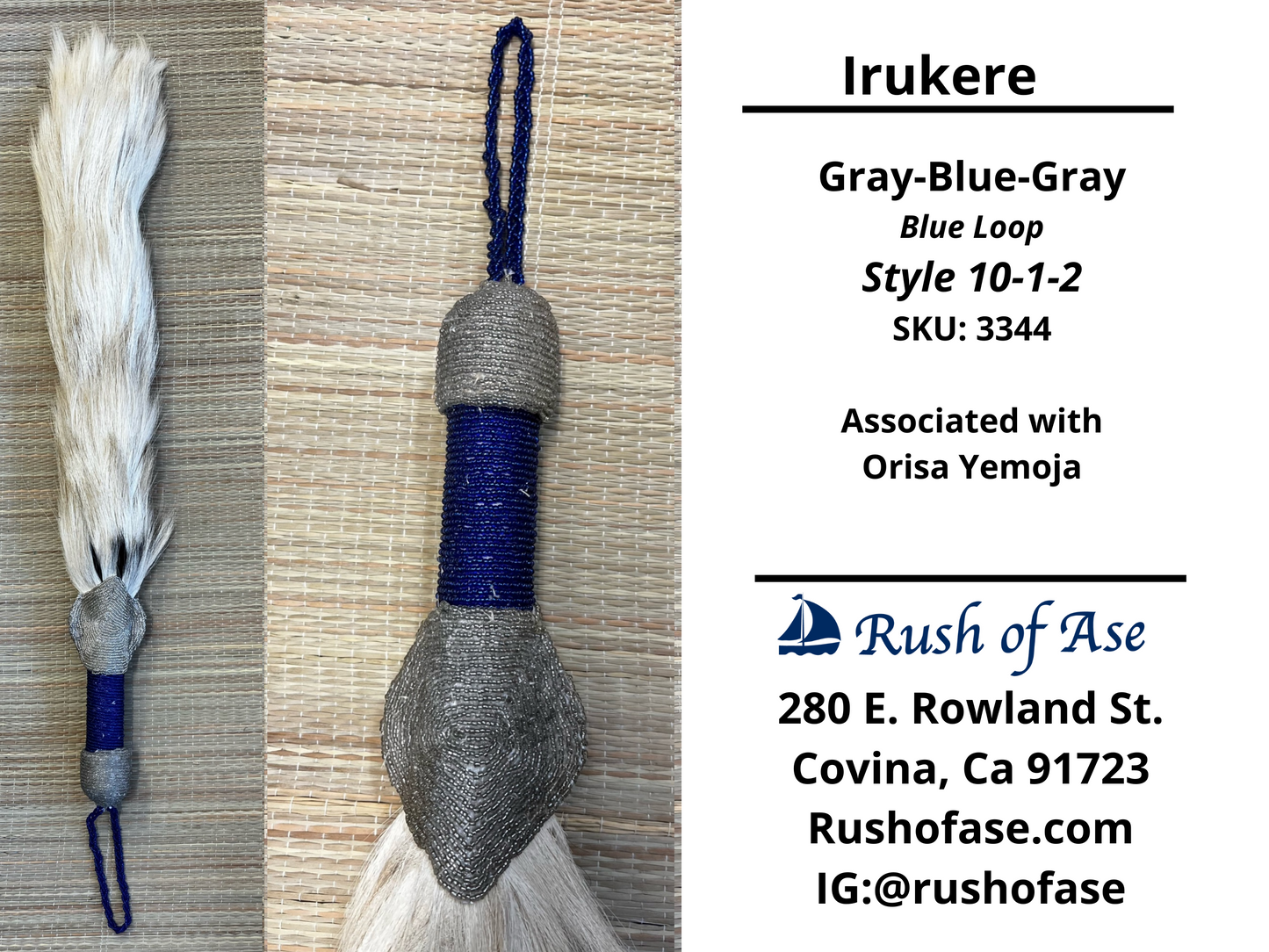 Irukere Big | Horsetail-fly-whisk | cow tail -fly-whisk  | Sheep Wool fly-whisk  [FREE SHIPPING USA]