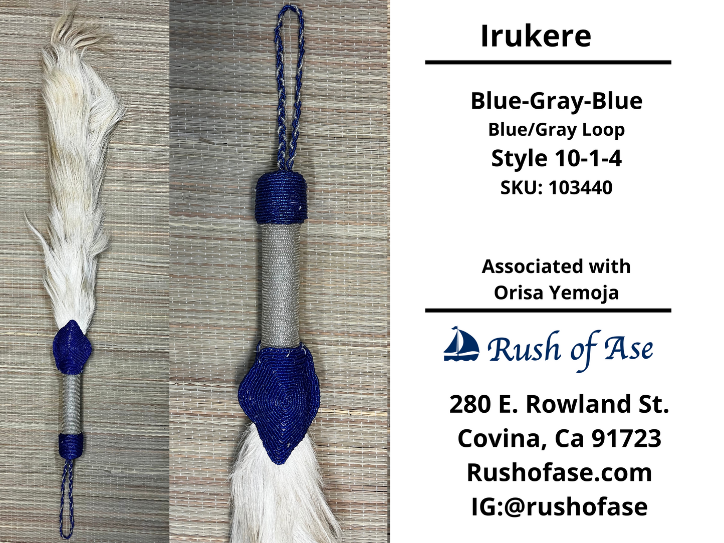 Irukere Big | Horsetail-fly-whisk | cow tail -fly-whisk  | Sheep Wool fly-whisk  [FREE SHIPPING USA]
