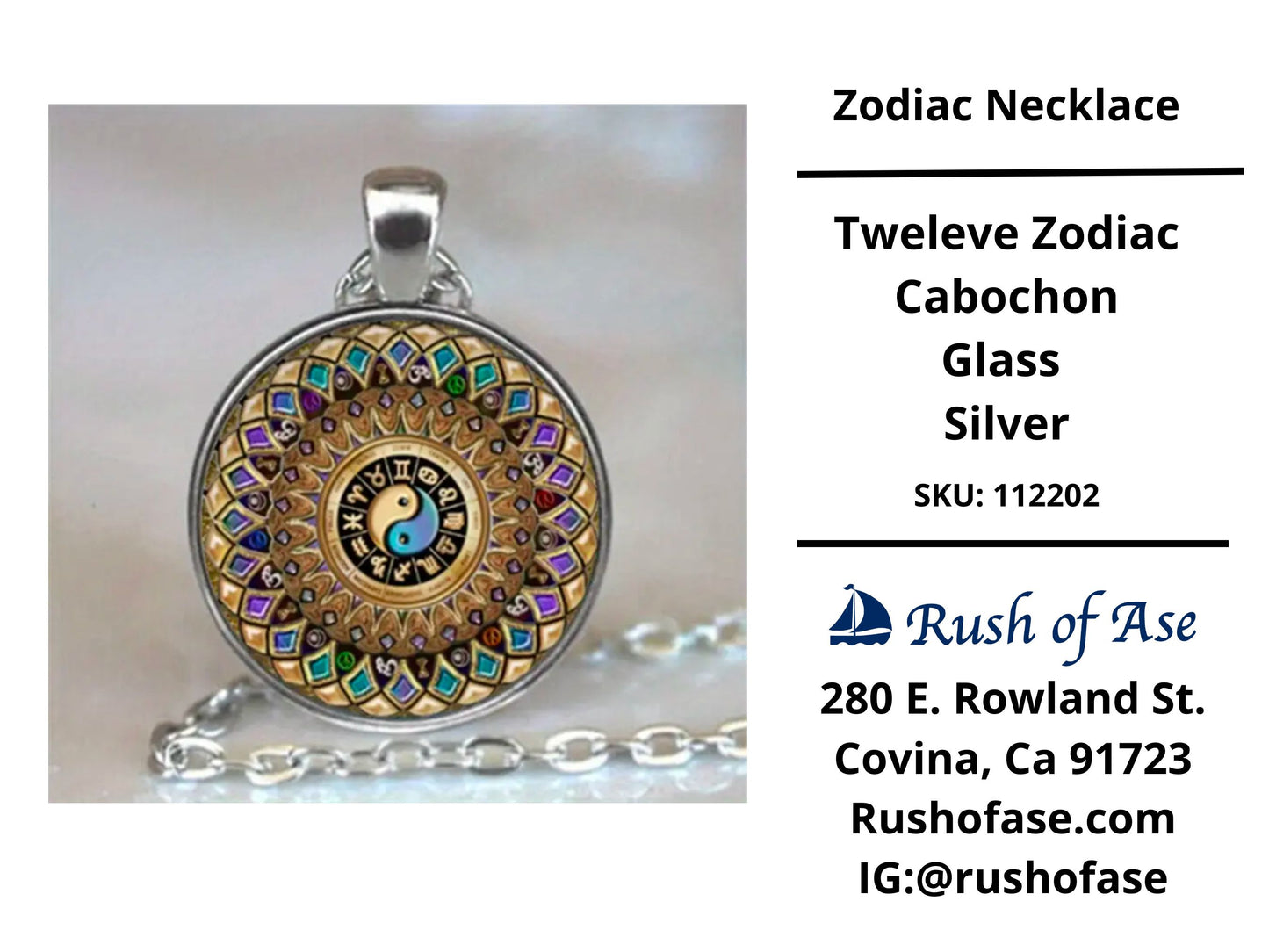 Necklace | Twelve Zodiac Cabochon Glass Necklace