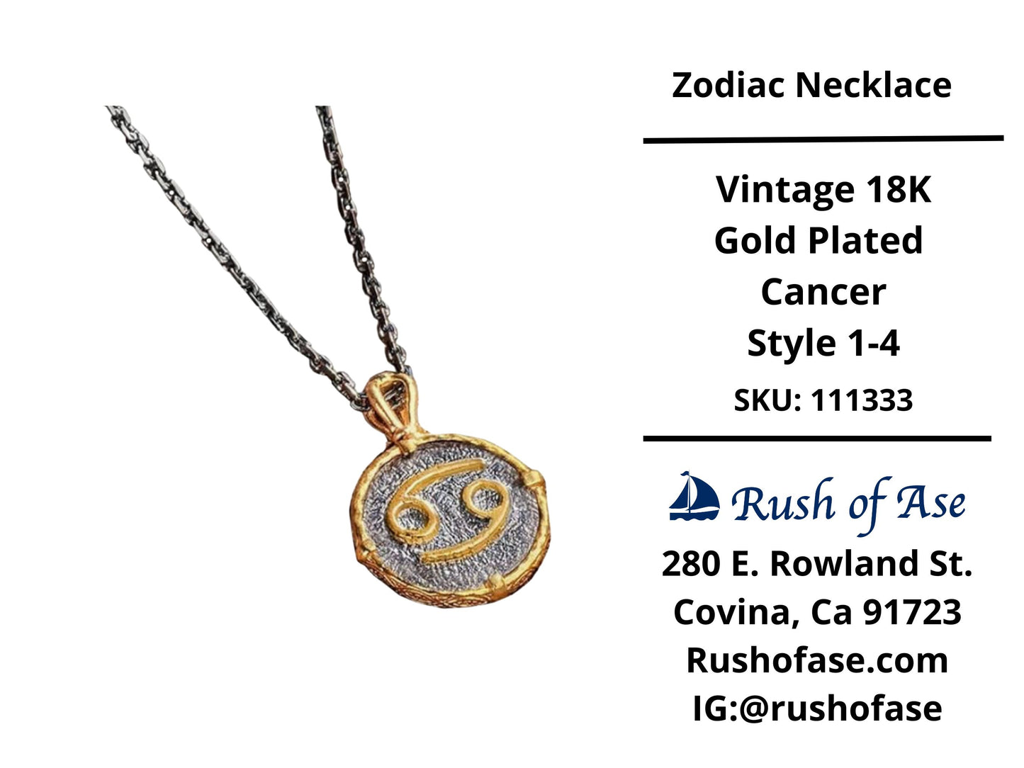 Necklace | Zodiac Necklaces | Vintage 18K Gold