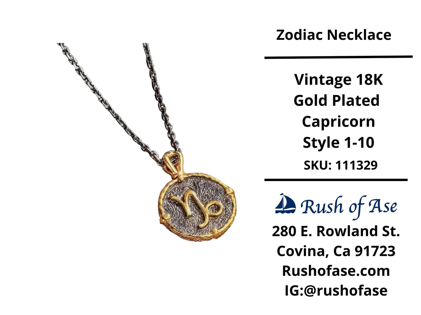 Necklace | Zodiac Necklaces | Vintage 18K Gold