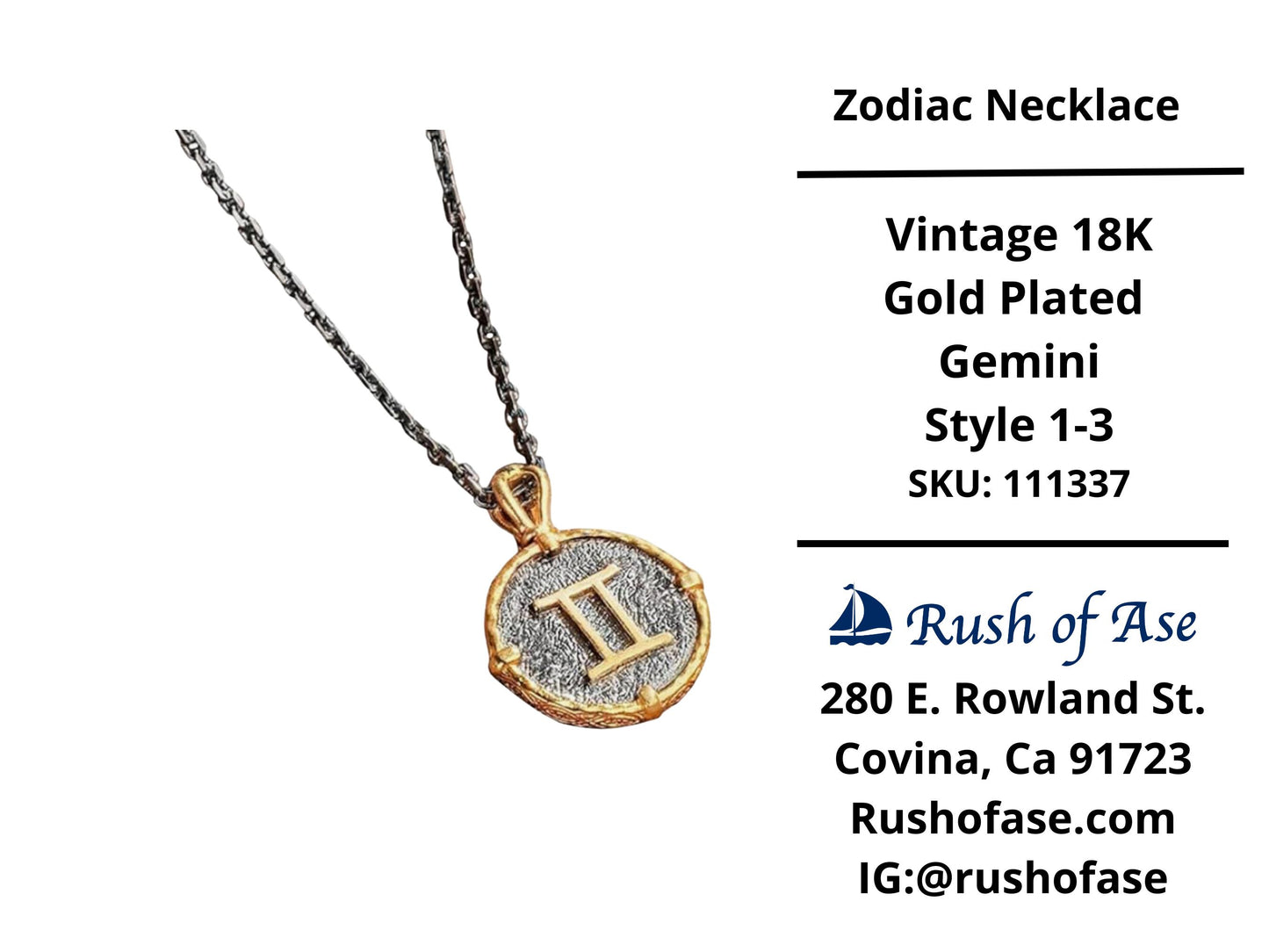 Necklace | Zodiac Necklaces | Vintage 18K Gold