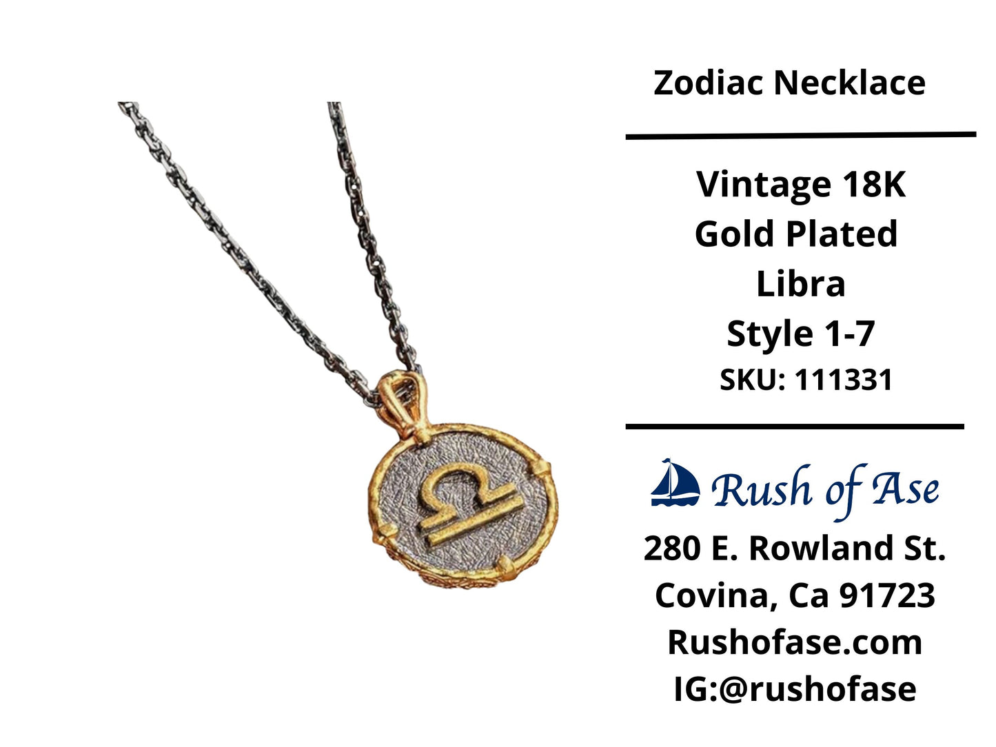 Necklace | Zodiac Necklaces | Vintage 18K Gold