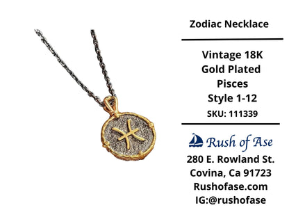 Necklace | Zodiac Necklaces | Vintage 18K Gold