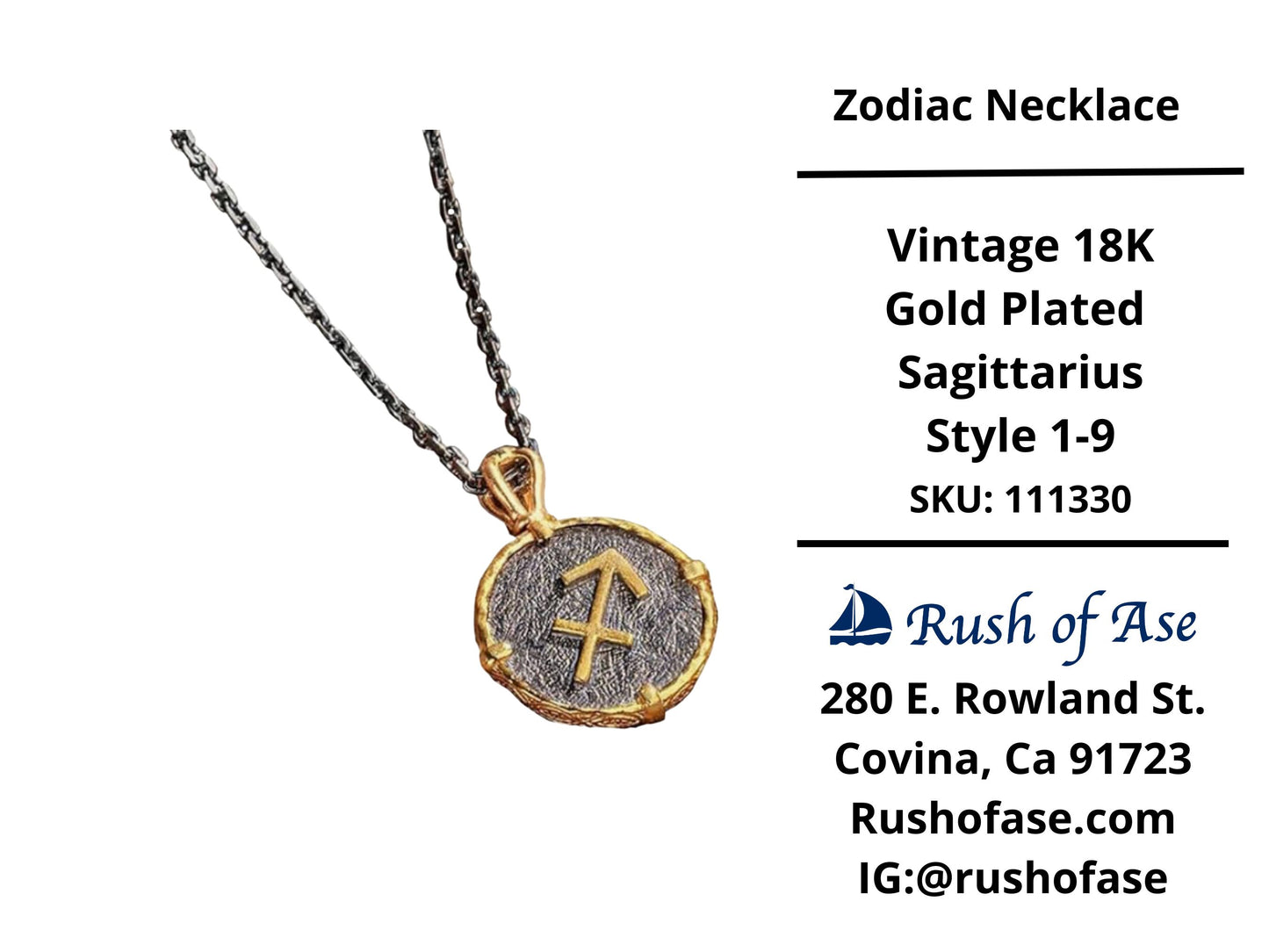 Necklace | Zodiac Necklaces | Vintage 18K Gold
