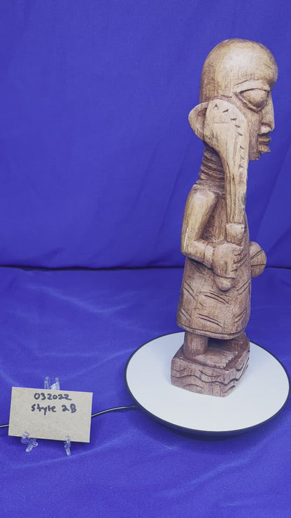 Orisa Statues | Esu Onikondo & Esu Onífèrè Wood Brown Statues
