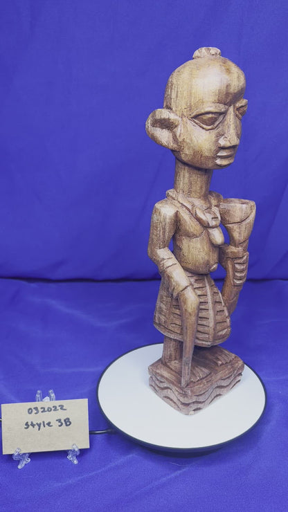 Orisa Statues | Esu Onikondo & Esu Onífèrè Wood Brown Statues
