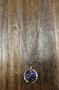 Necklaces |  Circle Shape Resin Dried Flowers Pendant