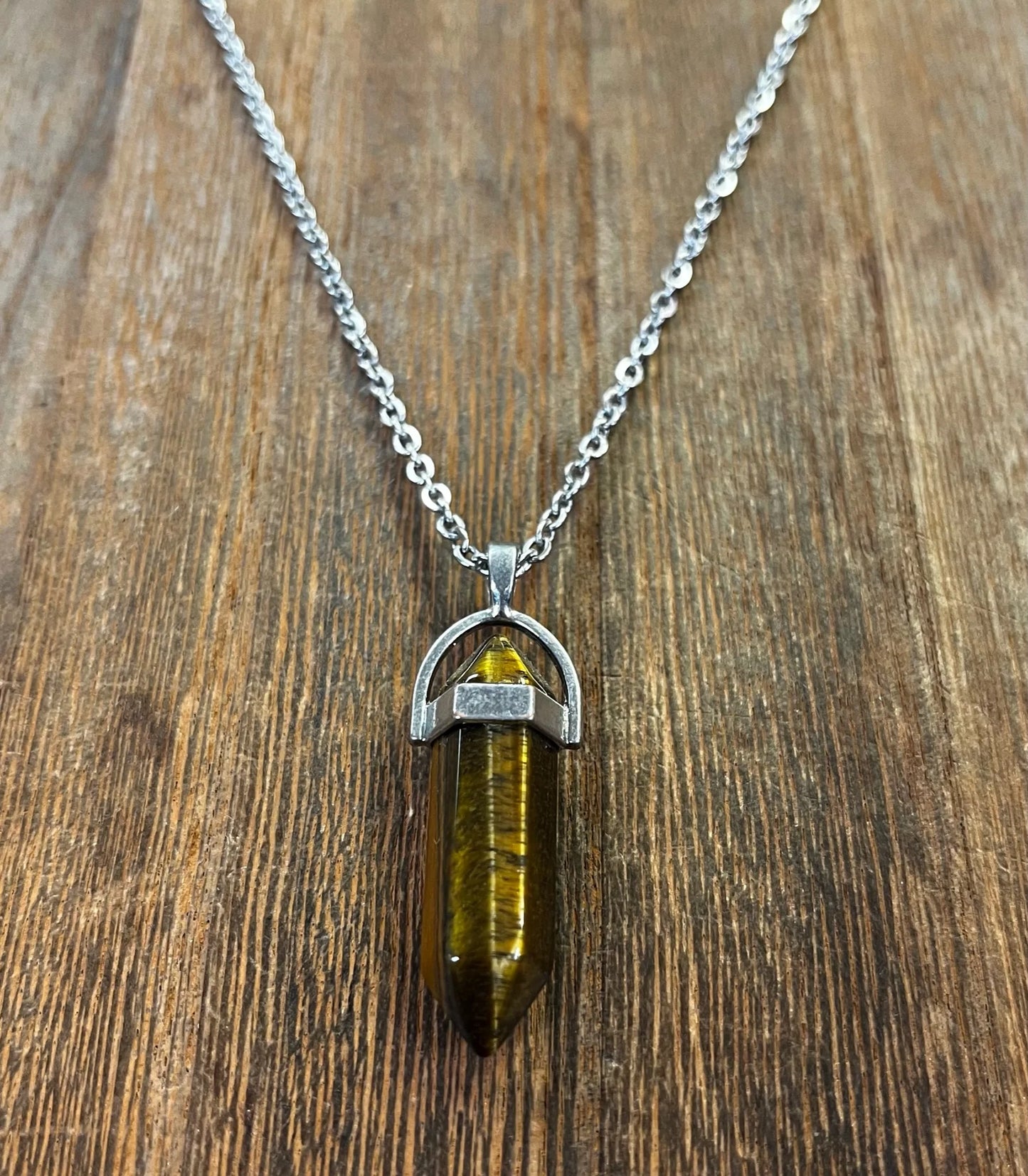 Stone Necklaces | Tiger's Eye Hexagonal Pendant