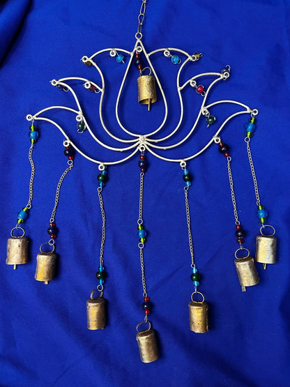 Wind Chimes | Lotus Chime with Bells & Beads - 16"W, 26"H