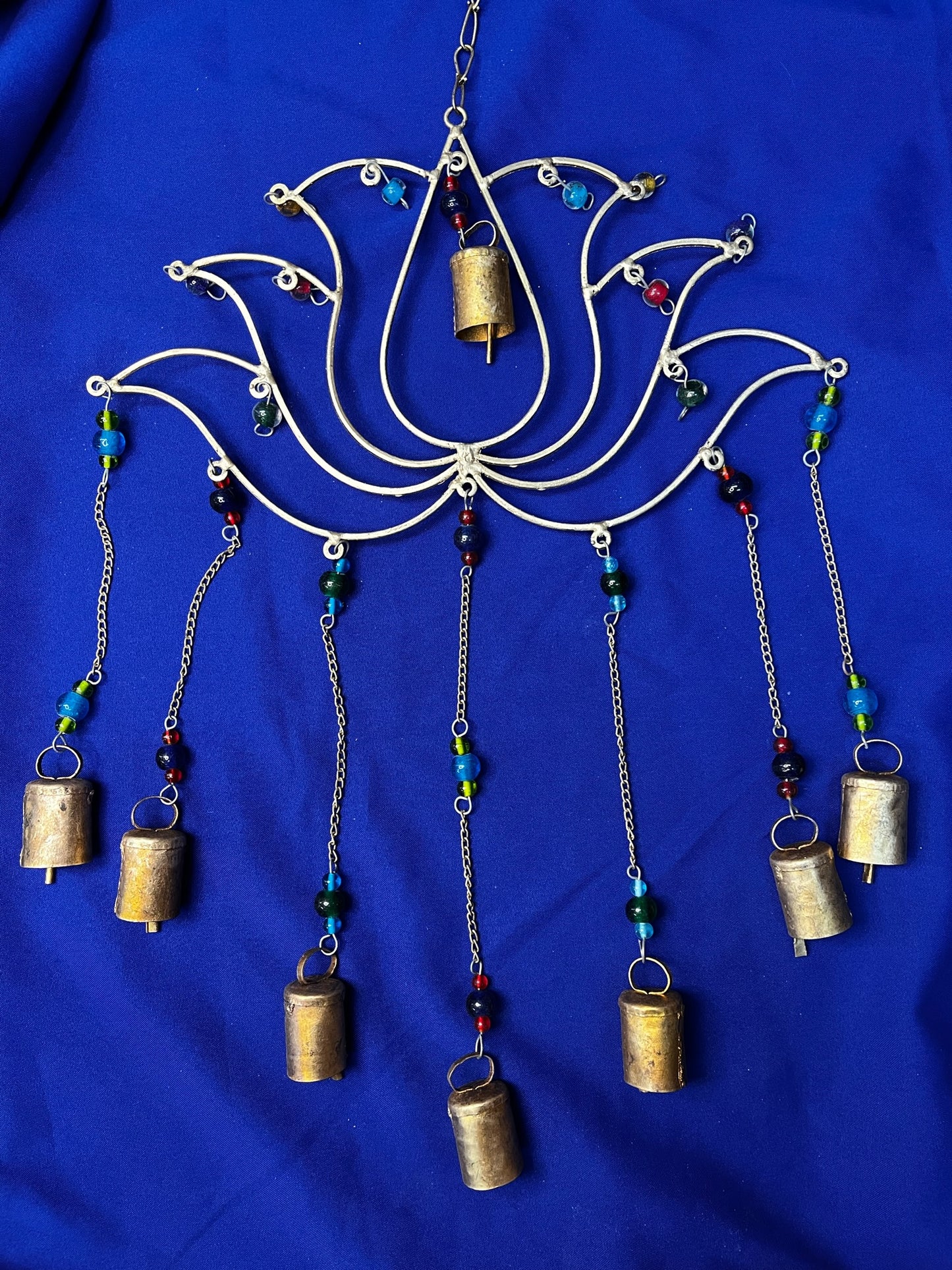 Wind Chimes | Lotus Chime with Bells & Beads - 16"W, 26"H